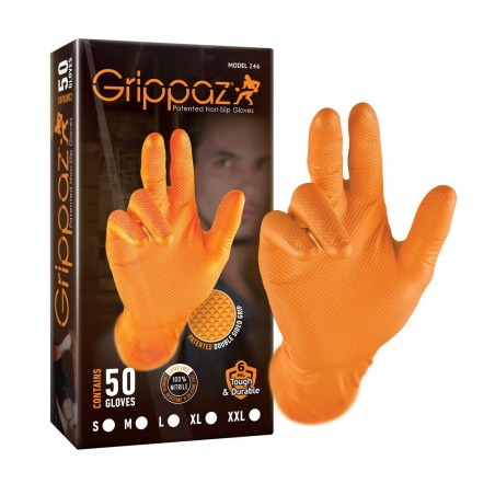 Grippaz Nitrile Fishscale 240mm 6mil 50pcs/box Orange Size XXL