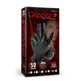 Grippaz Nitrile Fishscale 240mm 6mil 50pcs/box Black Size M