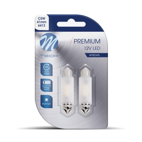 Blister M-TECH Premium LB363W - C5W 41mm, 12V 2xSMD2835, CANBUS, White