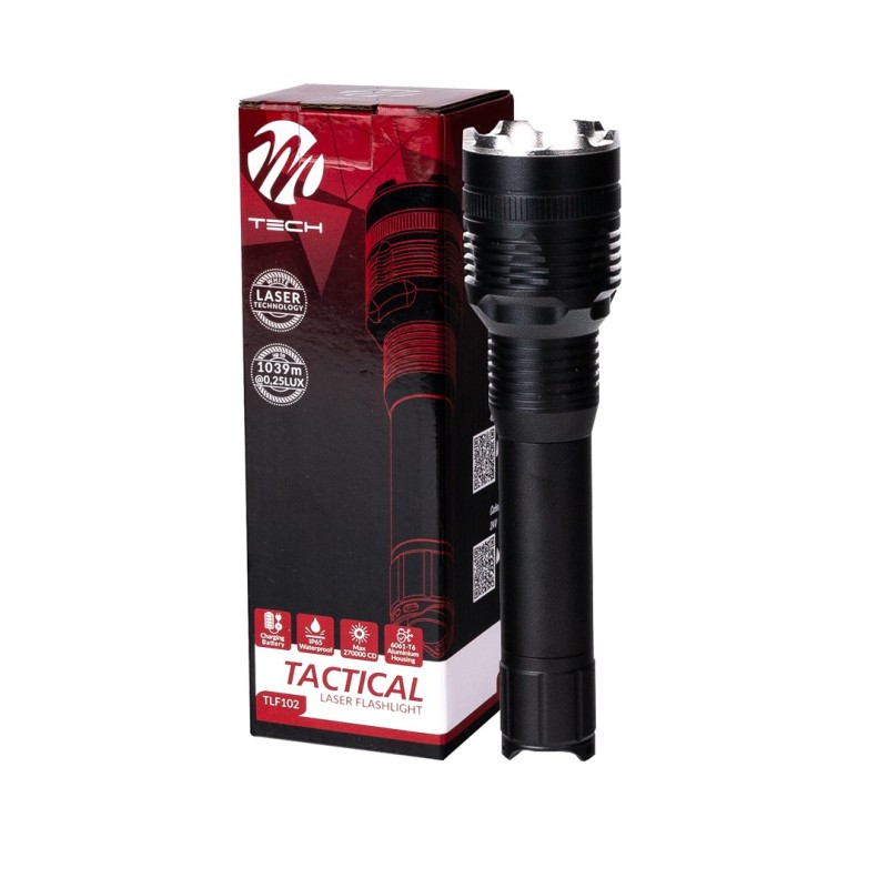 M-TECH Tactical Laser Flashlight TLF102, 1x10W White LASER LED