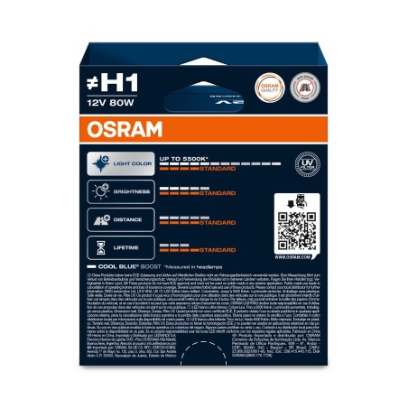 OSRAM COOL BLUE BOOST 62150CBB-2HB ~H1 P14.5s 12V 80W