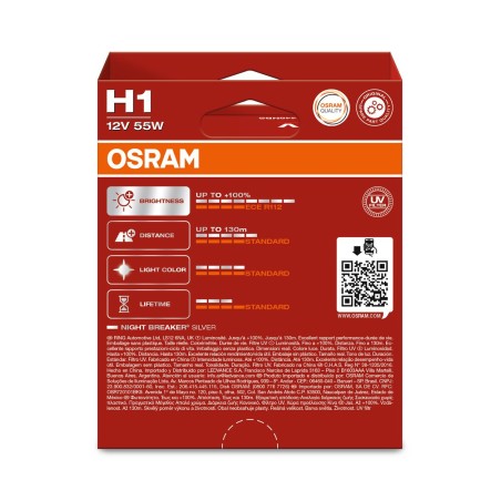 OSRAM NIGHT BREAKER SILVER 64150NBS-2HB H1 P14,5s 12V 55W