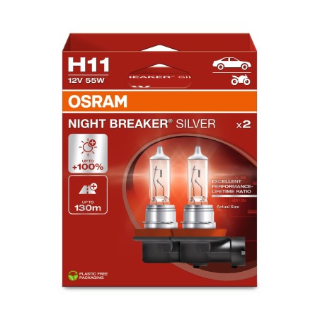 OSRAM NIGHT BREAKER SILVER 64211NBS-2HB H11 PGJ19-2 12V 55W