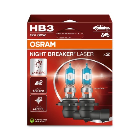 OSRAM NIGHT BREAKER LASER 9005NL-2HB HB3 P20d 12V 60W