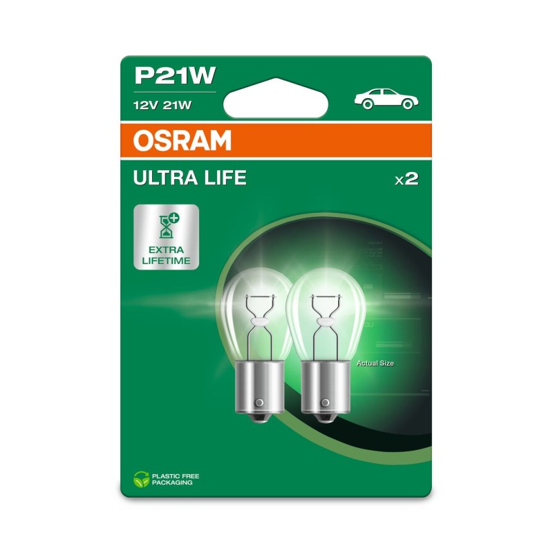 OSRAM ULTRALIFE 7506ULT-2BL P21W BA15s 12V 21W