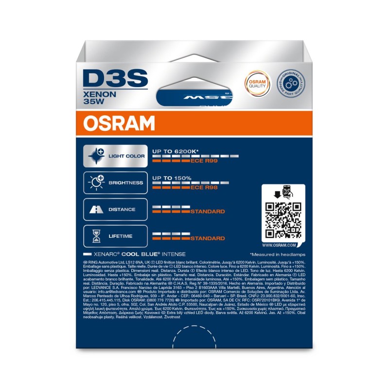 OSRAM COOL BLUE INTENSE 66340CBN-2HB D3S Pk32d-5 0V 35W