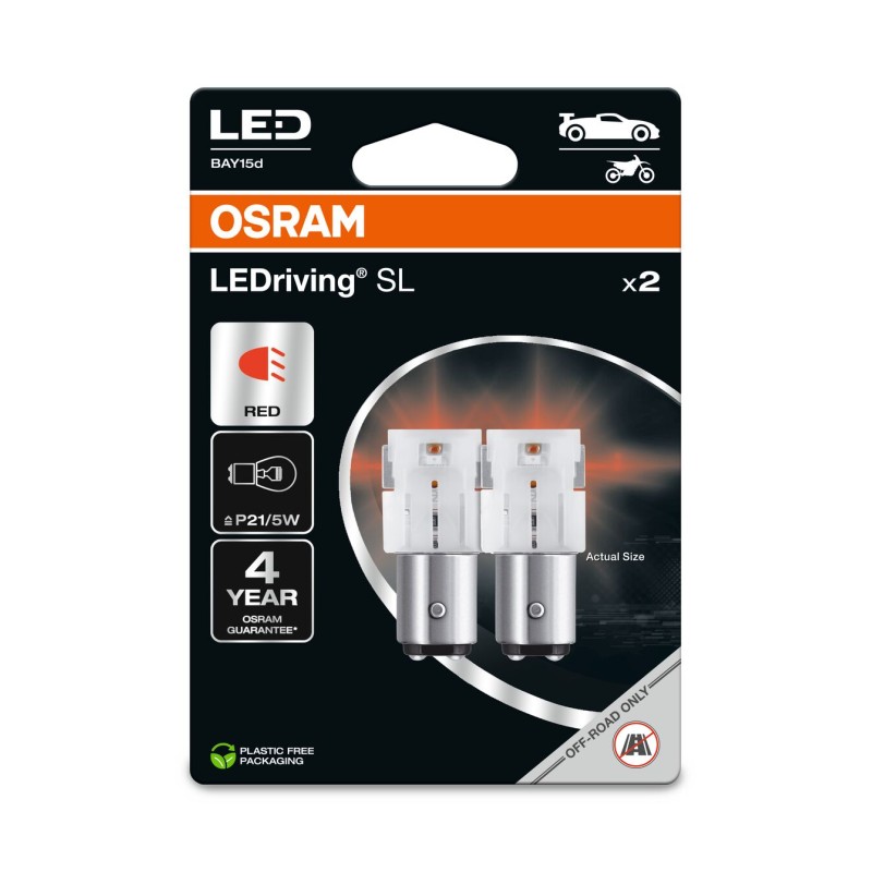 OSRAM LEDrivin SL 7528DRP-2BL ~P21/5W BAY15d 12V 1,4W