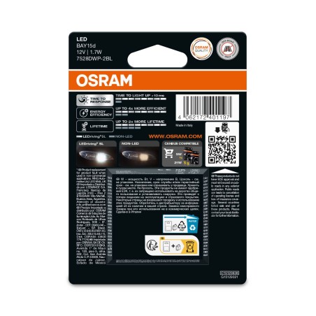 OSRAM LEDrivin SL 7528DWP-2BL ~P21/5W BAY15d 12V 2W