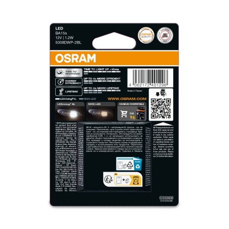 OSRAM LEDrivin SL 5008DWP-2BL ~R10W BA15s 12V 1.2WW