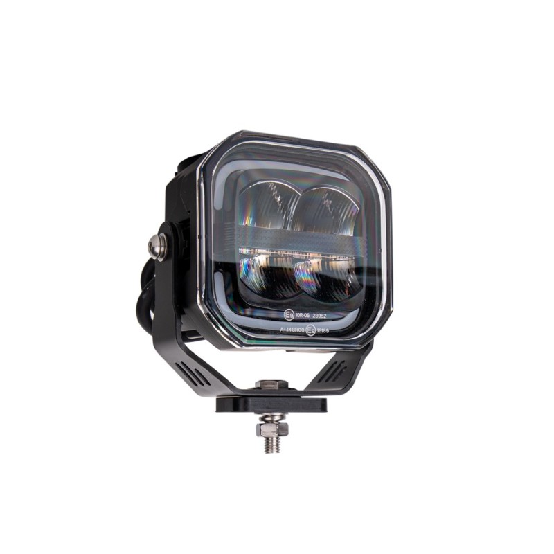 Driving light M-TECH BLACK SERIES  - Square 5" 80W 12-48V tri-color frame position light, R10 R148