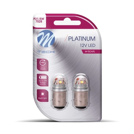 Blister M-TECH Platinum LB838W-02B - BAY15d, 12-24V 5x2835SMD 1W, CANBUS, White