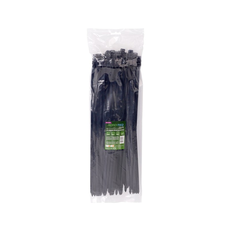 Nylonowe opaski zaciskowe ROAD-TEQ wymiar:7,6x400mm, 100szt., czarne