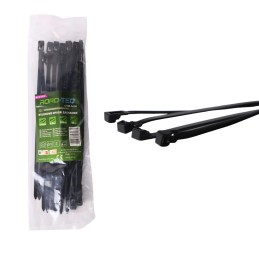 Nylonowe opaski zaciskowe wielokrotnego użytku ROAD-TEQ w:4,8x200mm 20szt. czarne