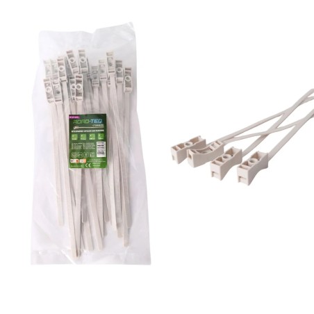 Nylonowe opaski zaciskowe  szybkiego montażu ROAD-TEQ w:7,5x285mm 20szt. szare