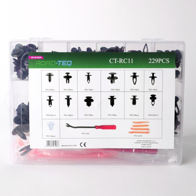 Zestaw klipsów montażowych 229szt